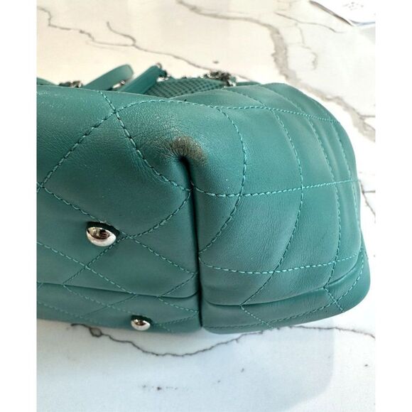 Chanel Calfskin Perforated Up in the Air North South Tote in Teal - Picture 7 of 13